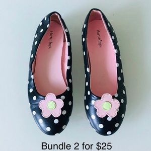 Cute Pink & Black Flats Kids Size 2